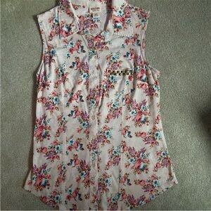 Mossimo Supply & Co Floral Collared Blouse